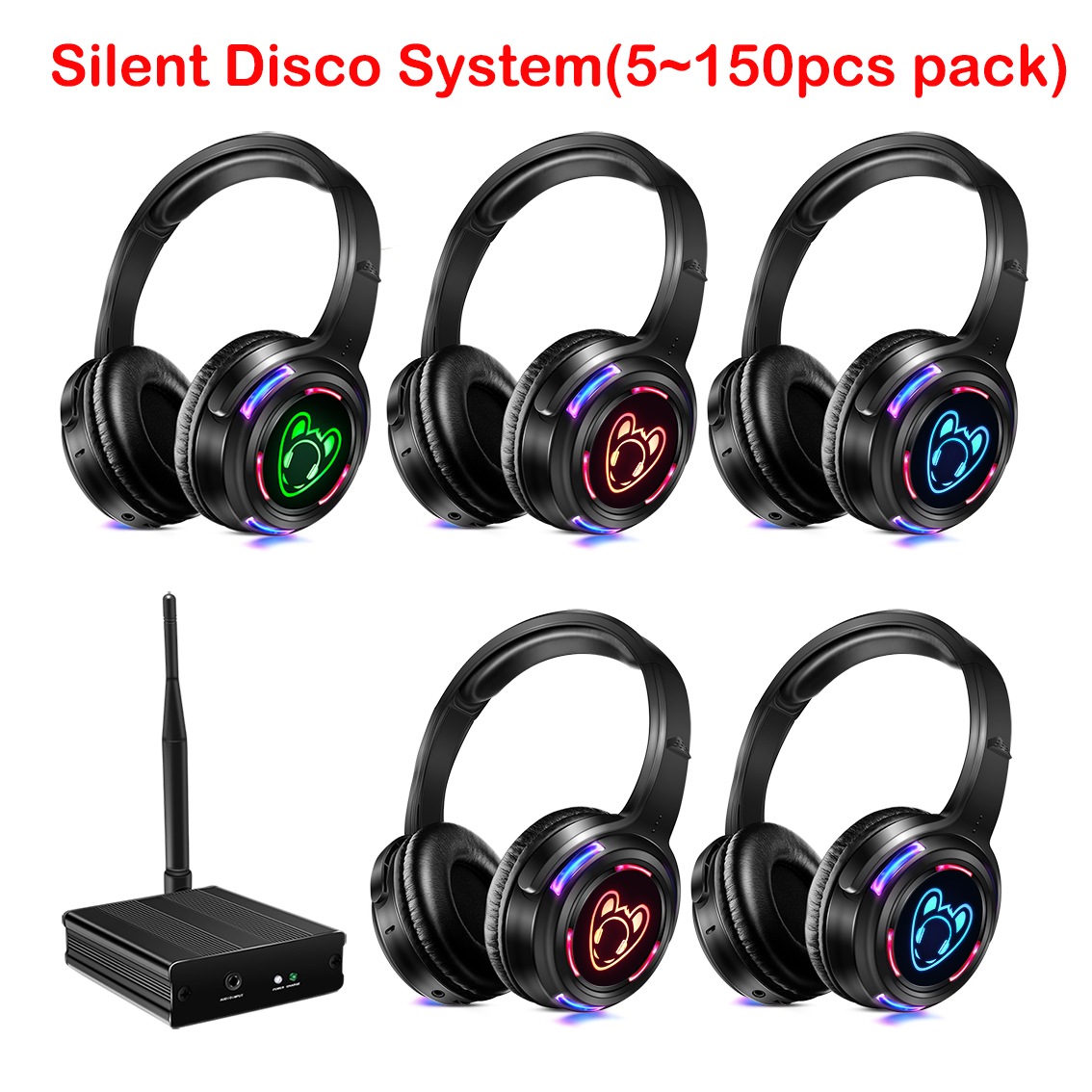 Party Games Mobile - Silent Disco Compete System Black Led