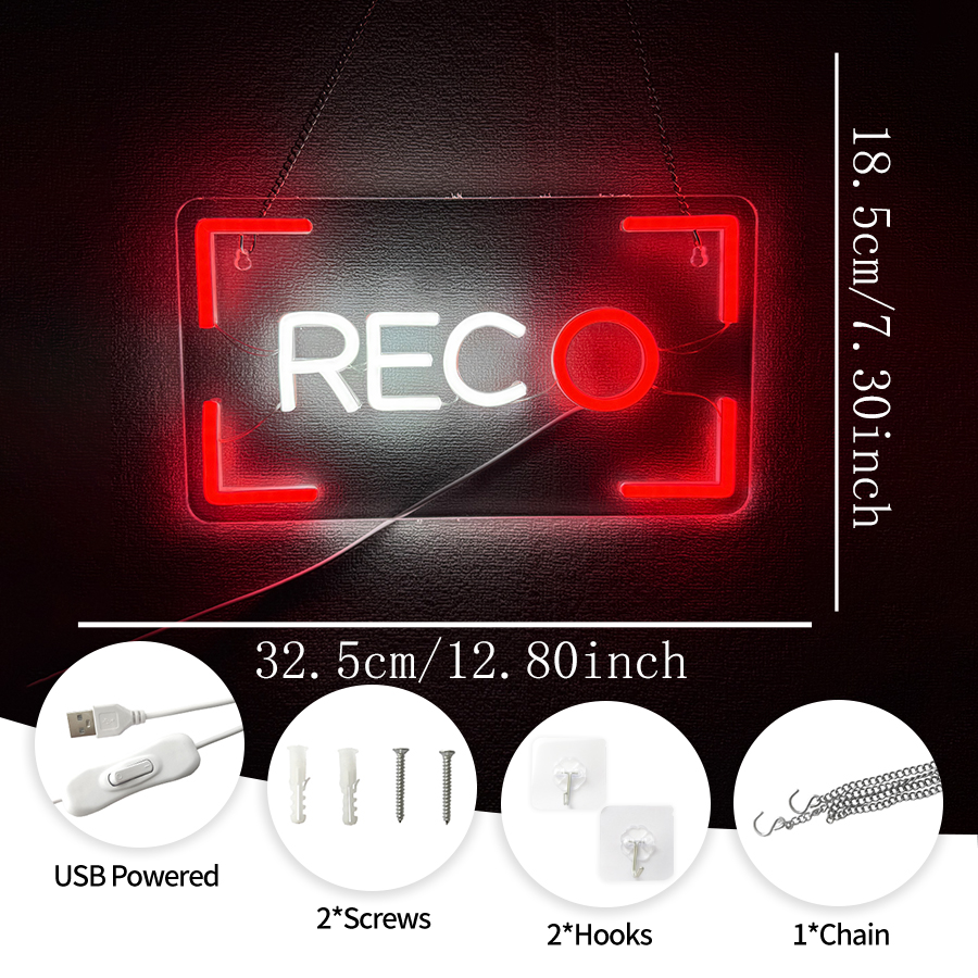 REC Neon Sign For Wall Decor,L - Party Games Stream ulasan dan harga