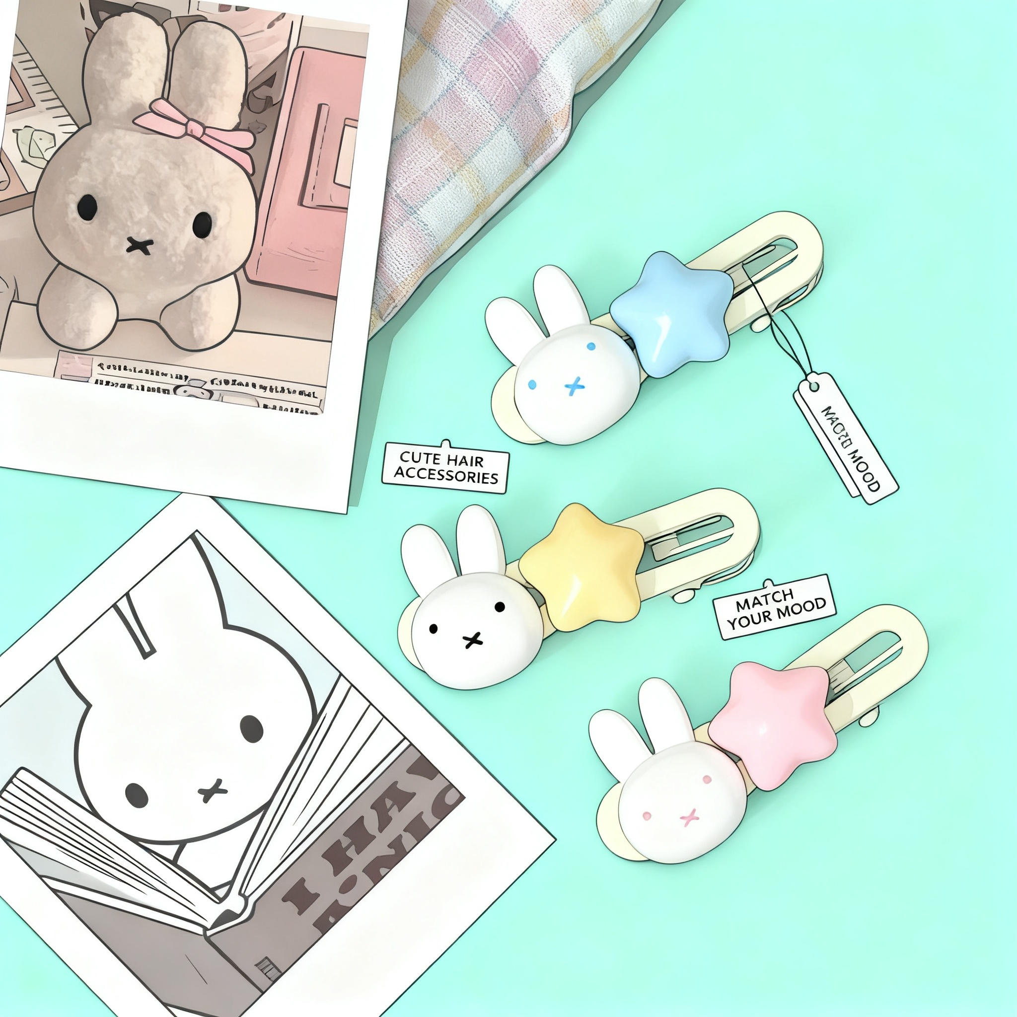 Miffy Star Hair Clip Kawaii Du - Party Games Crazy ulasan dan harga
