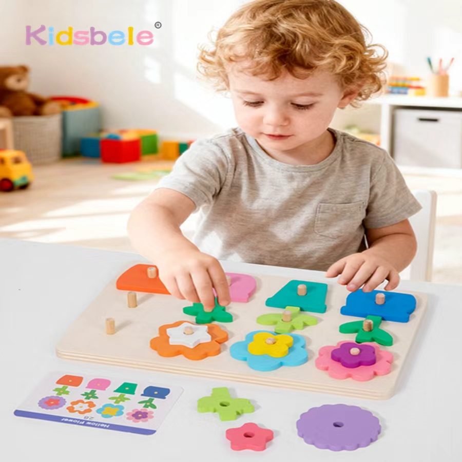 Montessori DIY Wooden Flower P - Party Games At Home ulasan dan harga