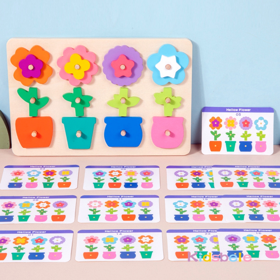 Montessori DIY Wooden Flower P - Party Games At Home ulasan dan harga