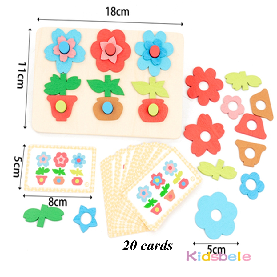 Montessori DIY Wooden Flower P - Party Games At Home ulasan dan harga