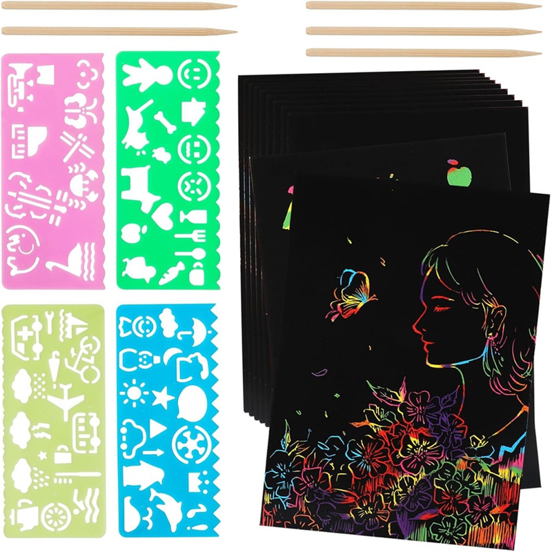 Scratch Paper Art Set, Black C - Party Games Kit ulasan dan harga