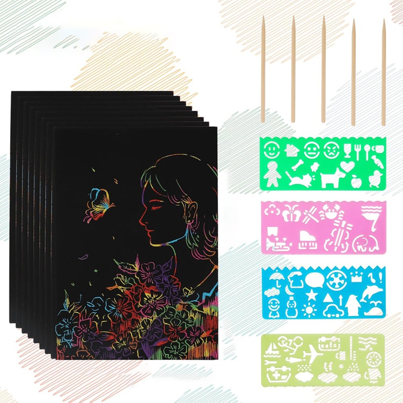 Scratch Paper Art Set, Black C - Party Games Kit ulasan dan harga