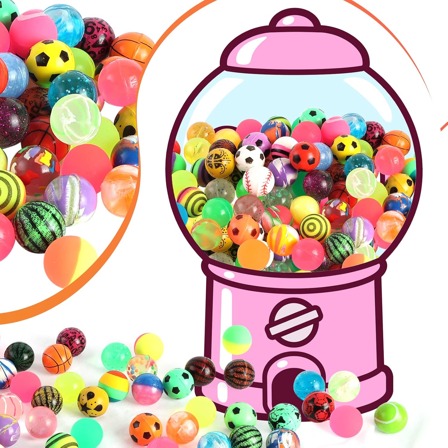 6/100PCS Halloween Bouncy Ball - Party Games Gender Reveal ulasan dan harga