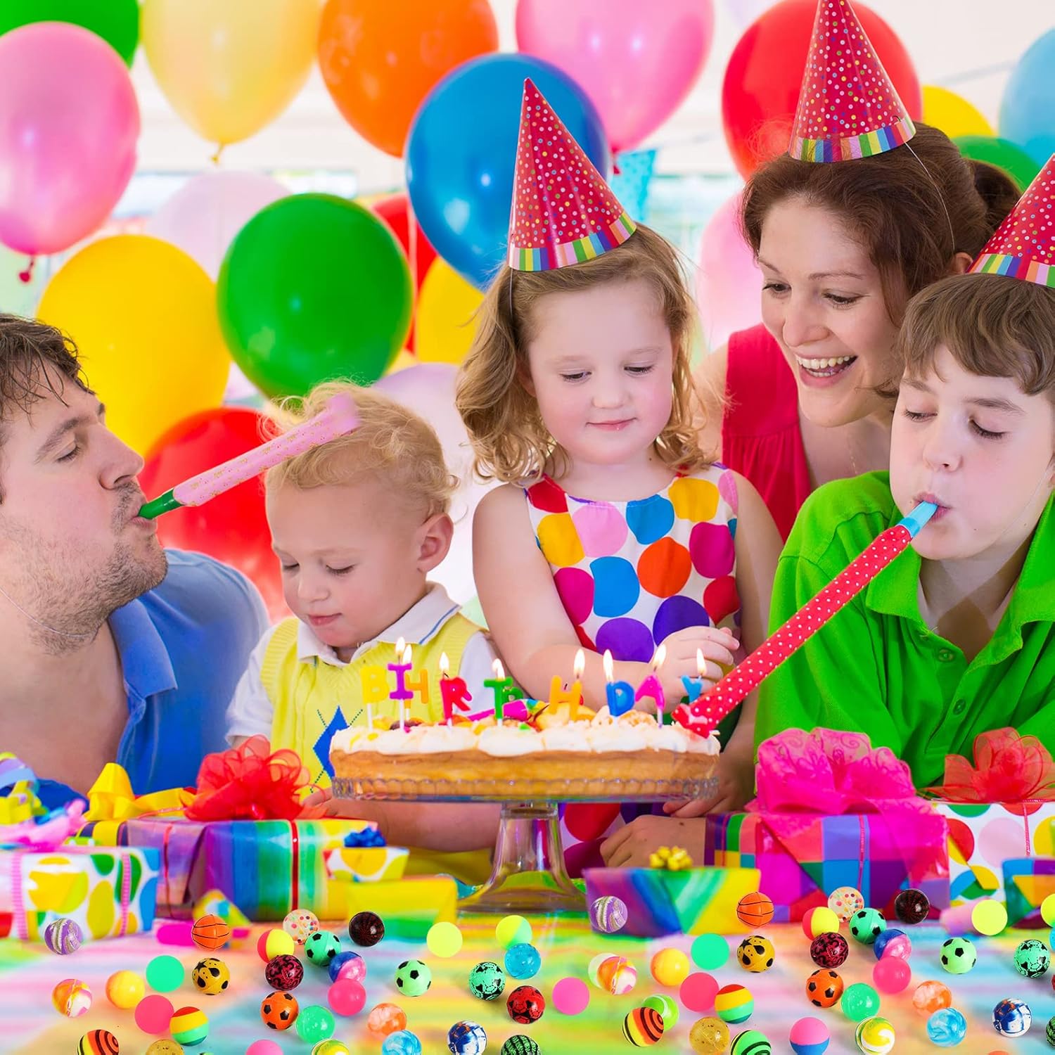 6/100PCS Halloween Bouncy Ball - Party Games Gender Reveal ulasan dan harga