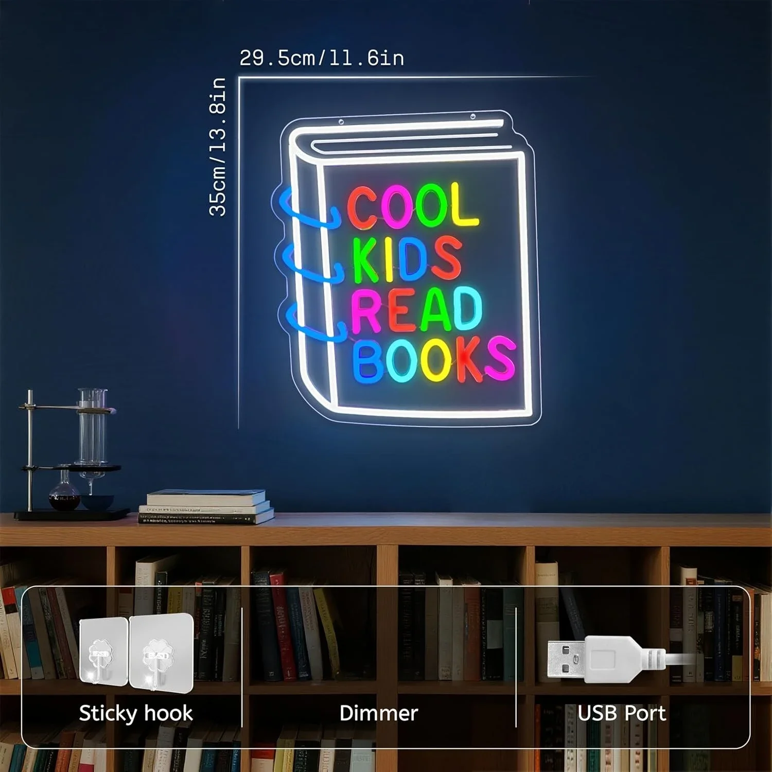 Cool Kids Read Books Neon Sign - Book Party Games ulasan dan harga
