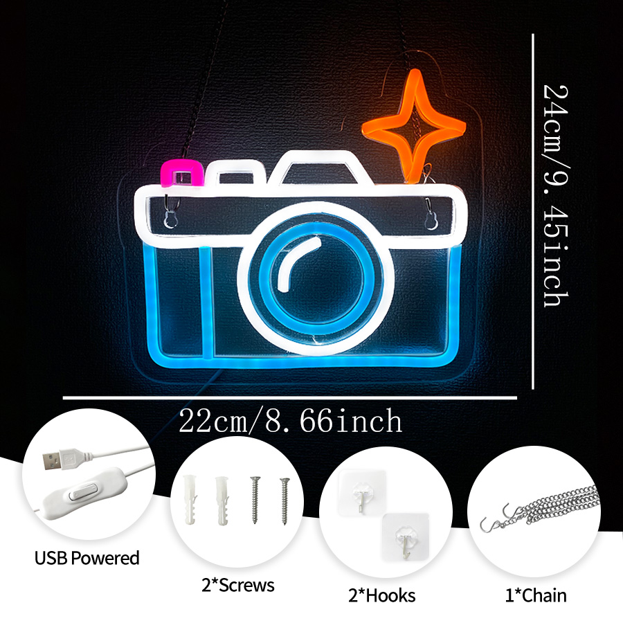 Camera Neon Sign For Wall Deco - Party Games Stream ulasan dan harga