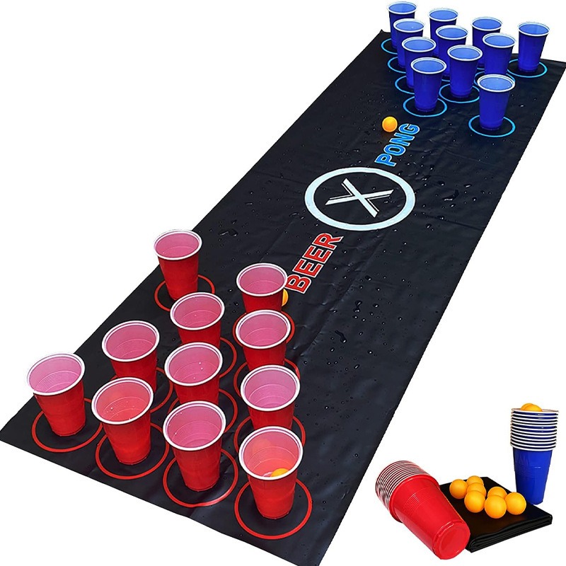 Beer Pong Table Mat Drinking G - Party Games Jenga ulasan dan harga