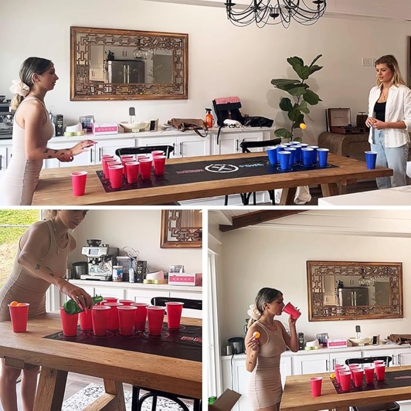 Beer Pong Table Mat Drinking G - Party Games Jenga ulasan dan harga