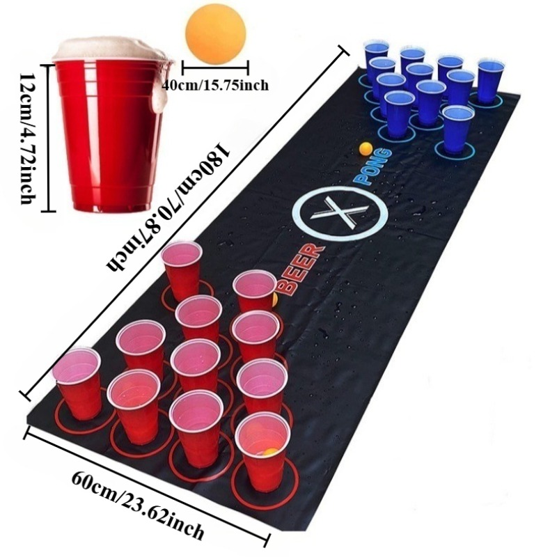 Beer Pong Table Mat Drinking G - Party Games Jenga ulasan dan harga