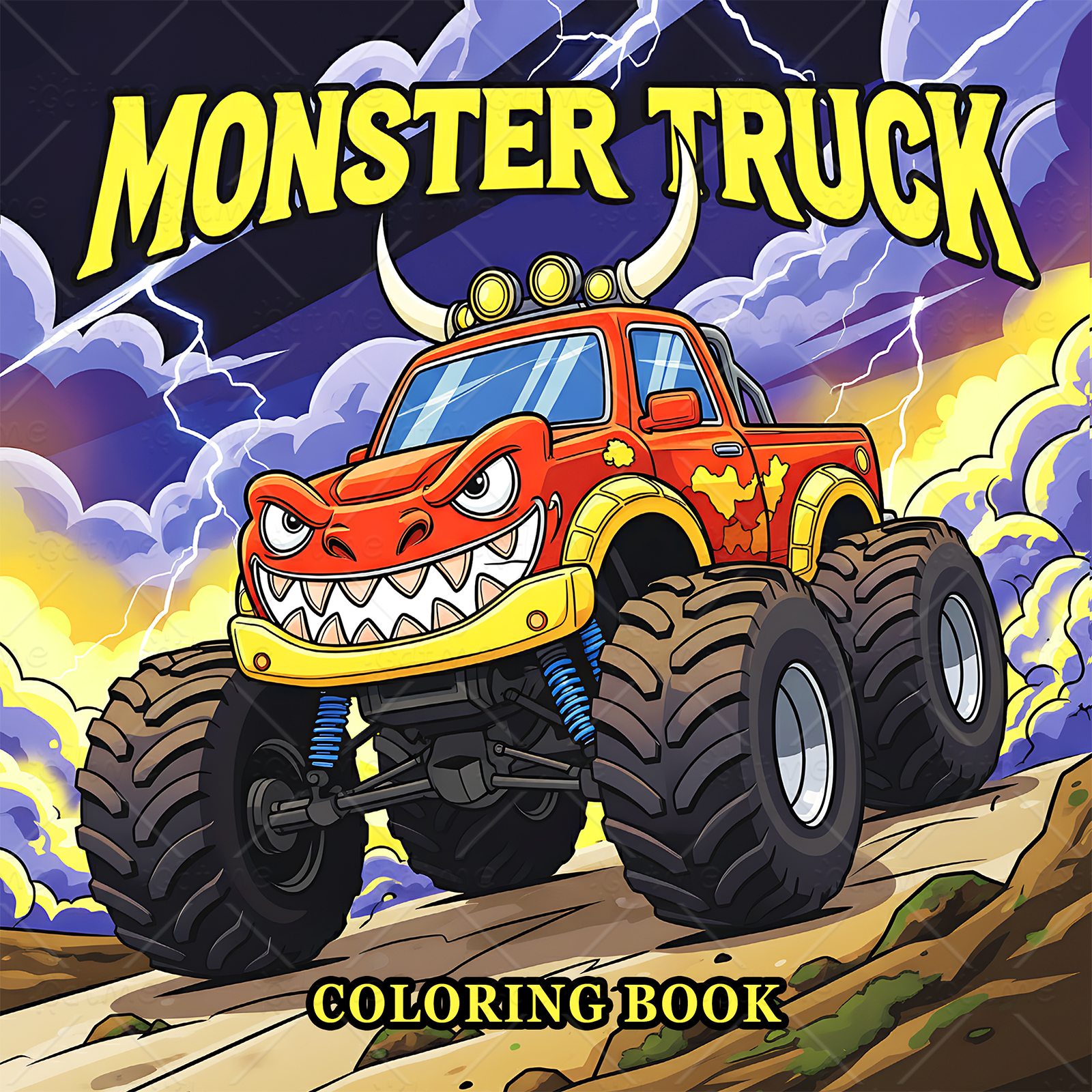 MONSTER TRUCK Coloring Book fo - Book Party Games ulasan dan harga