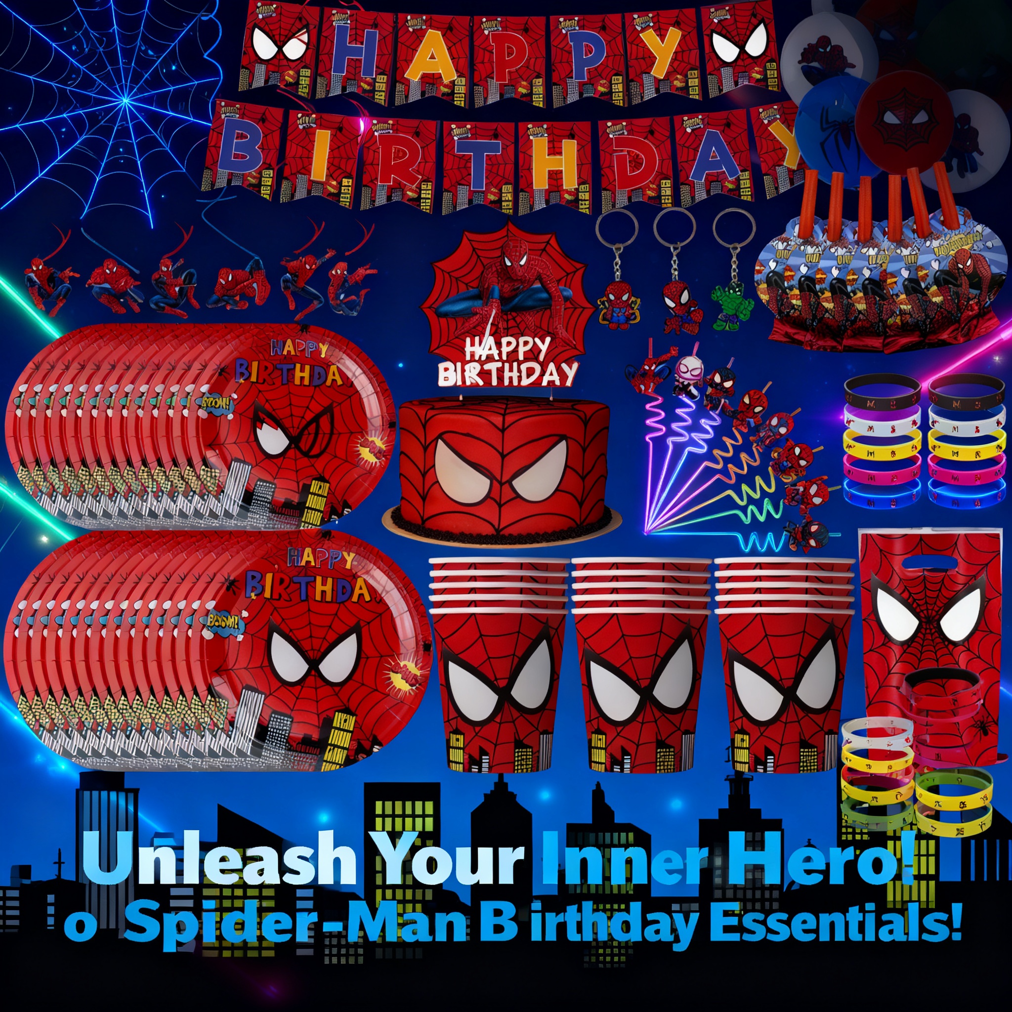 Spiderman Birthday Party Decor - Party Games Crazy ulasan dan harga